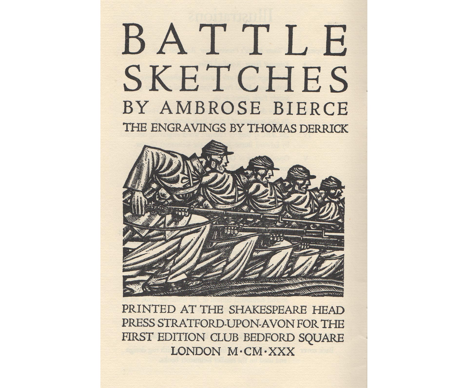 Title page of Battle Sketches designed by Bernard Newdigate